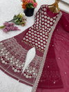 Sr 1693 Heavy Faux Georgette With Heavy Embroidery Sequence Work Top With Sharara Dupatta Wholesale Online